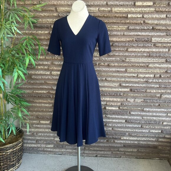 Gal Meets Glam Kate Navy Blue Fit and Flare Corporate Retro A Line Dress Size 2 - Picture 10 of 10